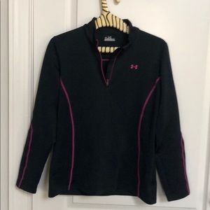 Ladies Under Armour Black Zip All-Season Shirt